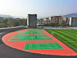 广西容县珊翠中学足球场人造草坪